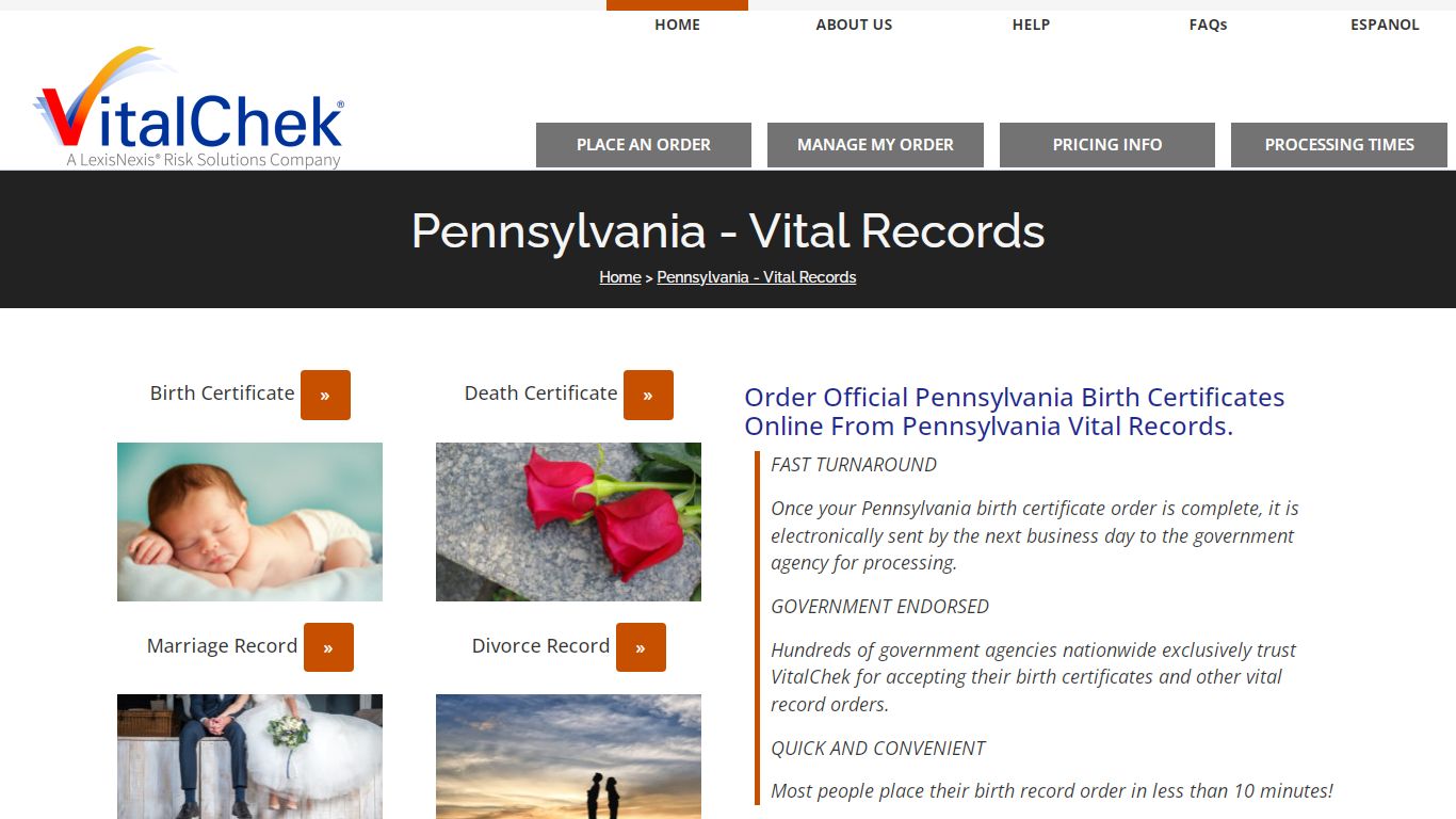 Pennsylvania (PA) Birth Certificates | Order Records - VitalChek